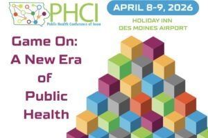 PHCI Game On: New Era of Public Health Showing April 8-9, 2026 date and stack of colored blocks design