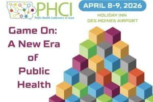 PHCI Game On: New Era of Public Health Showing April 8-9, 2026 date and stack of colored blocks design